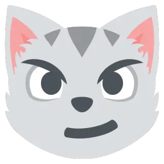 😼 Katze, Emoji, Tier, Sticker, Grau, Süß, Cartoon whatsapp sticker