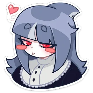 🥰 anime, shark, girl, cartoon, heart, kawaii, chibi telegram sticker