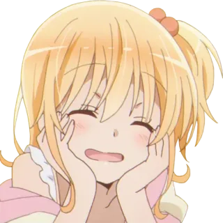 🥰 anime, cewek, imut, tersenyum, bahagia, kartun telegram sticker