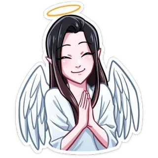 😇 ангел, крылья, нимб, милый, мультяшный, духовный whatsapp sticker