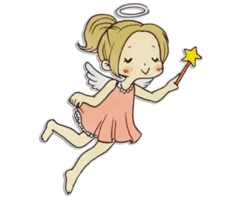 👼 Engel, Fee, Magie, niedlich, Cartoon, Flügel whatsapp sticker