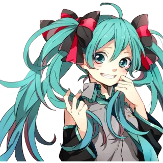 😁 Hatsune Miku Anime, Vocaloid, Charakter, Manga, Illustration, Mädchen, J-Pop telegram sticker