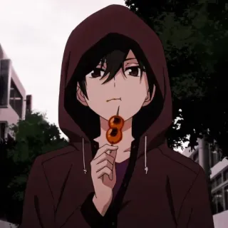 💈 Anime, Chico, Sudadera con capucha, Dango, Dibujo animado, Personaje telegram sticker