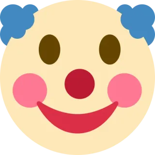 🤡 clown, emoji, face, cartoon, smile, happy telegram sticker