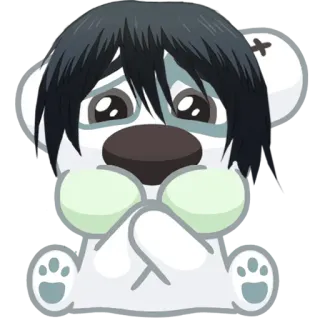 🤢 cute, sad, kawaii, anime style, bear, character whatsapp sticker
