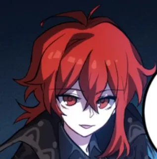 🌟 Diluc Genshin Impact anime, game, rambut merah, Diluc, Genshin Impact whatsapp sticker