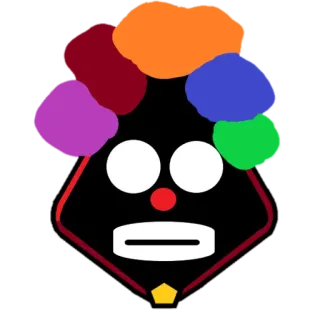 🤡 Palhaço, Desenho animado, Colorido, Rosto, Sorriso, Arte telegram sticker