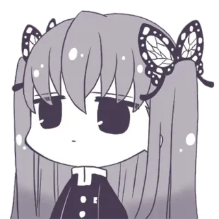 🌀 动漫, 蝴蝶, 女孩, Q版, 可爱 whatsapp sticker