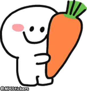 ☺️ @MHStickers cartoon, sticker, wortel, schattig whatsapp sticker