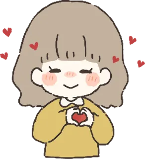 😍 amor, corazón, lindo, chica, dibujos animados, kawaii telegram sticker