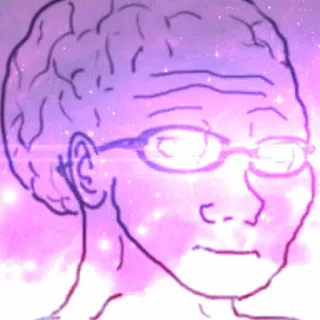 😶 meme, wojak, brain, galaxy telegram sticker