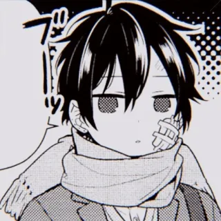 ✖️ 动漫, 漫画, 男孩, 绷带, 围巾, 可爱 whatsapp sticker