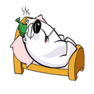 🤒 медведь, спящий, ленивый, мультфильм, животное, кровать, отдых, сон telegram sticker