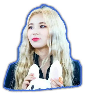 🙂 mujer, pelo rubio, K-pop, celebridad, ídolo, femenina, retrato telegram sticker