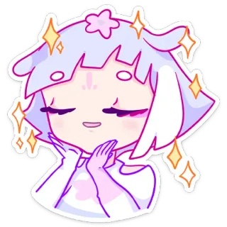 😇 Chibi, Glitzer, Süß, Cartoon, Kawaii, Figur, Anime telegram sticker