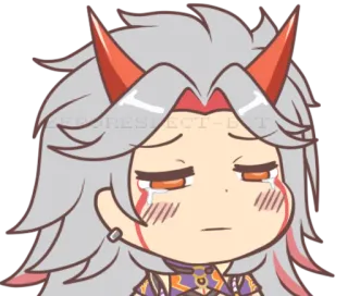 😓 Arataki Itto Genshin Impact Anime, Genshin Impact, Arataki Itto, Llorando, Triste, Cuernos telegram sticker