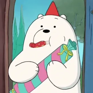 ♥️ Ice Bear We Bare Bears Мультфильм, Белый медведь, Мы обычные медведи, Белый медведь, Вечеринка, Подарок, Праздничный whatsapp sticker