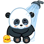 😢 แพนด้า, เศร้า, ฝักบัว, เป็ด, การ์ตูน telegram sticker