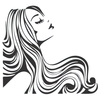 👩 cheveux, vague, silhouette whatsapp sticker