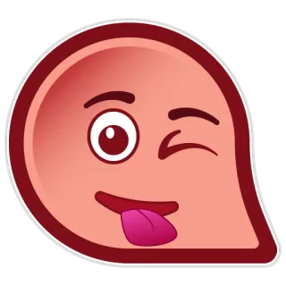😜 Emoji, Berkedip, Lidah, Lucu, Wajah, Stiker telegram sticker