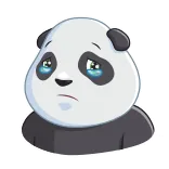 😢 Panda, Triste, Pleurs, Animal, Ours, Dessin animé, Autocollant whatsapp sticker