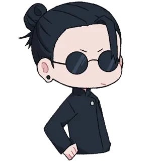 😎 Anime, Chibi, Charakter, Runde Brille telegram sticker