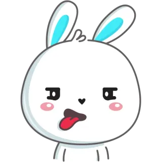😛 Hase, Kaninchen, Cartoon, Tier, Süß, Emoji, Sticker telegram sticker