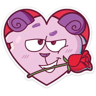 ❤️ cartoon, heart, animal, love, rose, cute, character telegram sticker
