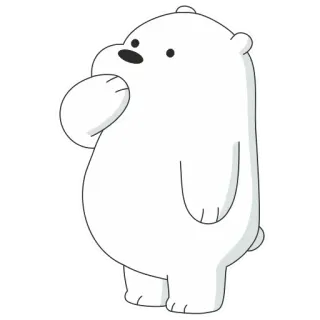 🤭 Ice Bear We Bare Bears desenho animado, urso, urso branco, animal, urso polar, fofo, adesivo telegram sticker