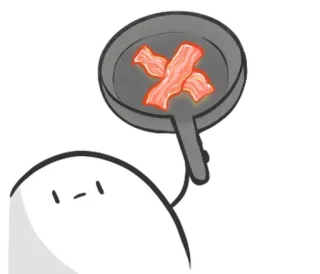 🥚 Bolha, Bacon, Comida, Culinária, Frigideira telegram sticker