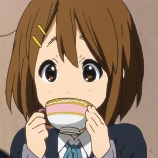 ☕️ Anime, Ragazza, Tè, Tazza, Carino, K-On, Bere whatsapp sticker