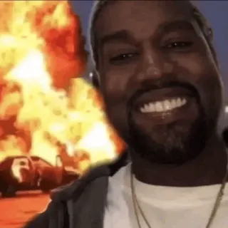 🧪 Kanye West kanye, west, fire, celebrity, explosion whatsapp sticker