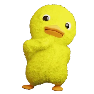 👍 duck, cute, yellow, animal, cartoon telegram sticker