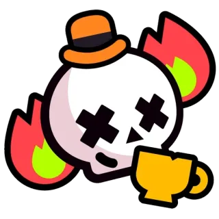 🔥 skull, fire, hat, cup, cartoon, sticker telegram sticker