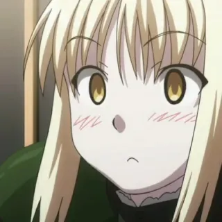 🥴 Saber Fate/stay night anime, character, saber, fate/stay night, blonde, cute, cartoon, art telegram sticker