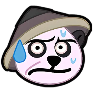 😥 panda, sweat, emoji, worried telegram sticker