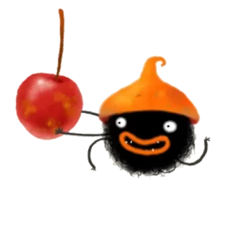 🍒 dibujos animados, manzana, personaje, fruta, lindo telegram sticker