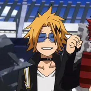 😁 Denki Kaminari My Hero Academia anime, manga, character, Denki Kaminari, My Hero Academia, school, hero, quirk, electricity telegram sticker