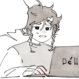 ❤️ Déll Anime, Charakter, Süß, Computer telegram sticker