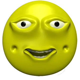 😓 表情符号, 黄色脸, 表情, 3D, 傻 telegram sticker