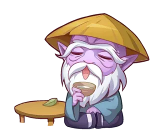 ☕️ velho, sábio, chá, asiático, chapéu telegram sticker
