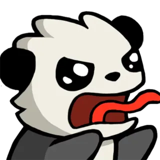 😡 animal, desenho animado, panda, adesivo, zangado telegram sticker
