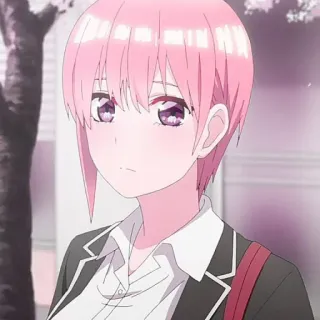 🦊 Anime, Pelo rosa, Chica, Dibujos animados, Mujer, Retrato telegram sticker