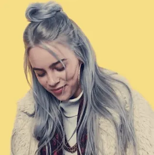 🕸 Billie Eilish 歌手, 音楽, 有名人, ティーン, ヘアスタイル telegram sticker