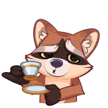 ☕️ Waschbär, Tier, süß, Tasse, Tee whatsapp sticker