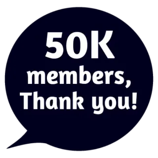 ❤ 50K members, Thank you! Mitglieder, Danke, Community, Feier, Meilenstein, Erfolg whatsapp sticker