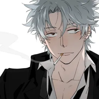 🚬 курение, аниме, сигарета, персонаж, иллюстрация, круто telegram sticker