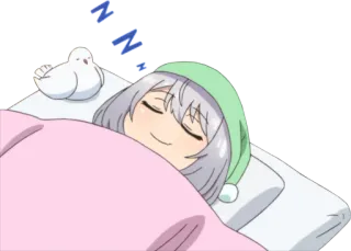 😴 spiący, anime, kreskówka, łóżko, ptak, zzz telegram sticker