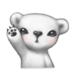 ✋ oso polar, lindo, saludando, animal, pegatina telegram sticker