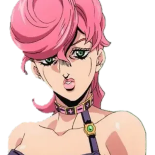 🤨 Trish Una JoJo's Bizarre Adventure Trish Una, JoJo's Bizarre Adventure, Anime, Manga, Pinke Haare, Charakter, Weiblich, Illustration telegram sticker